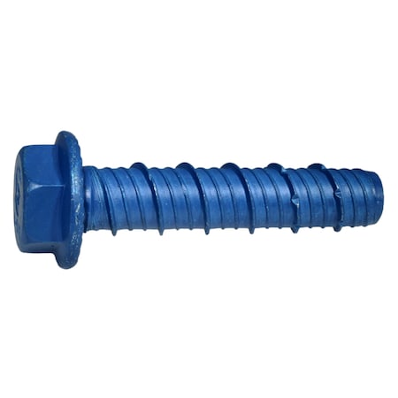 Midwest Fastener Masonry Screw, 5/8" Dia., Hex, 3 in L, Steel Blue Ruspert, 10 PK 55019